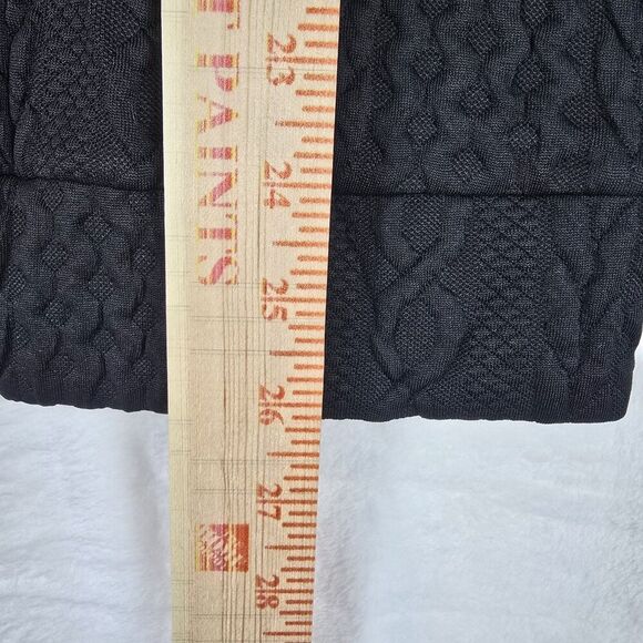 Knitted Sleeveless Cardigans Pants Lounge Set Women XL Black White Trim - Picture 9 of 14